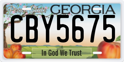 GA license plate CBY5675