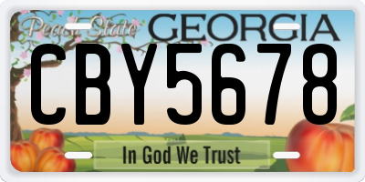 GA license plate CBY5678