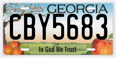 GA license plate CBY5683