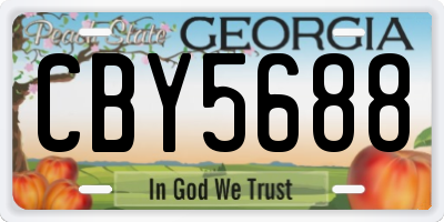 GA license plate CBY5688