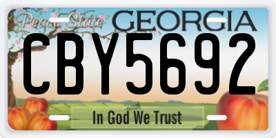 GA license plate CBY5692