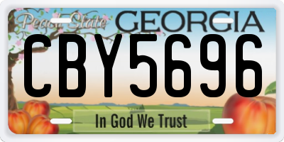 GA license plate CBY5696