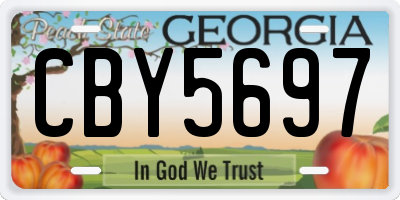 GA license plate CBY5697