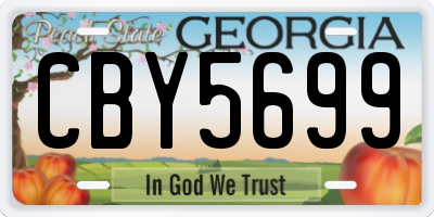 GA license plate CBY5699