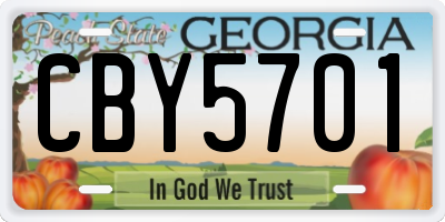 GA license plate CBY5701