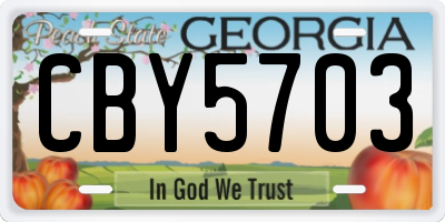 GA license plate CBY5703
