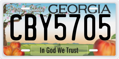 GA license plate CBY5705