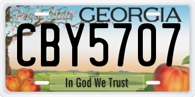 GA license plate CBY5707