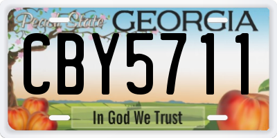 GA license plate CBY5711