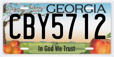 GA license plate CBY5712