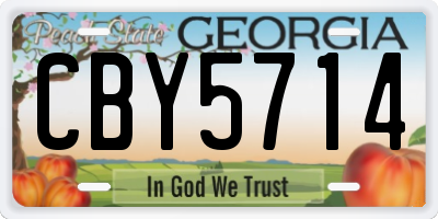GA license plate CBY5714
