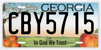GA license plate CBY5715