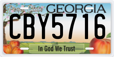 GA license plate CBY5716