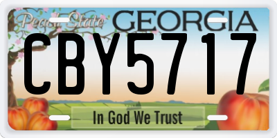 GA license plate CBY5717