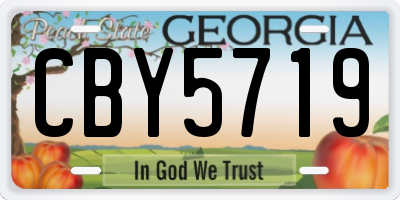 GA license plate CBY5719
