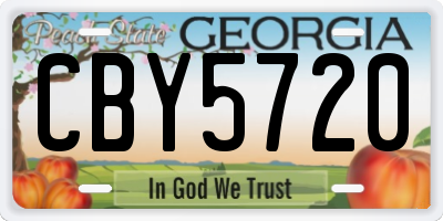 GA license plate CBY5720
