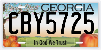 GA license plate CBY5725