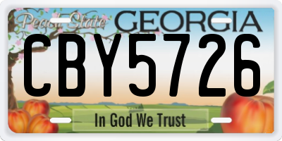 GA license plate CBY5726