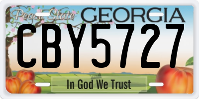 GA license plate CBY5727