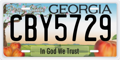 GA license plate CBY5729