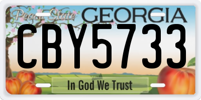 GA license plate CBY5733