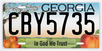 GA license plate CBY5735