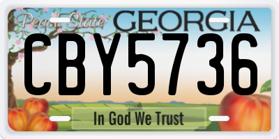 GA license plate CBY5736
