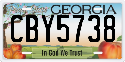 GA license plate CBY5738