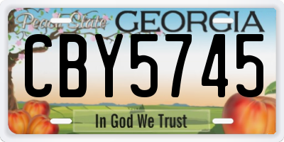 GA license plate CBY5745