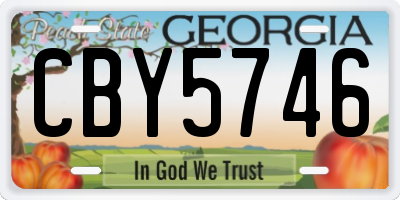 GA license plate CBY5746
