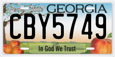 GA license plate CBY5749
