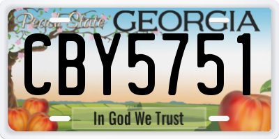 GA license plate CBY5751