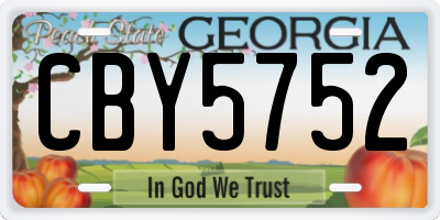 GA license plate CBY5752