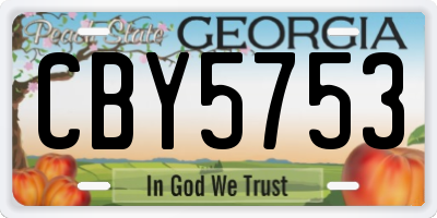 GA license plate CBY5753