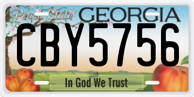 GA license plate CBY5756