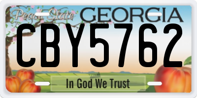 GA license plate CBY5762