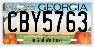GA license plate CBY5763