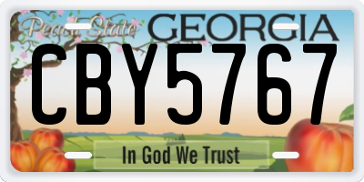 GA license plate CBY5767