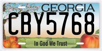 GA license plate CBY5768