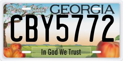 GA license plate CBY5772