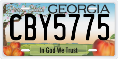 GA license plate CBY5775