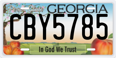 GA license plate CBY5785