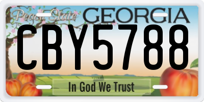 GA license plate CBY5788