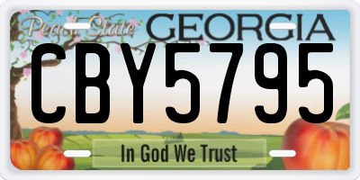 GA license plate CBY5795