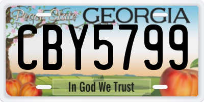 GA license plate CBY5799
