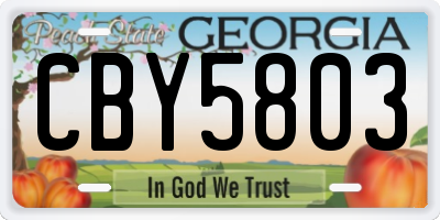 GA license plate CBY5803