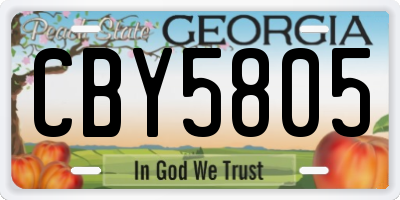 GA license plate CBY5805
