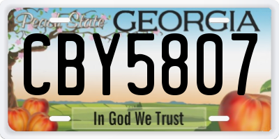 GA license plate CBY5807