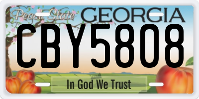 GA license plate CBY5808