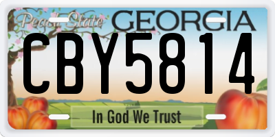 GA license plate CBY5814